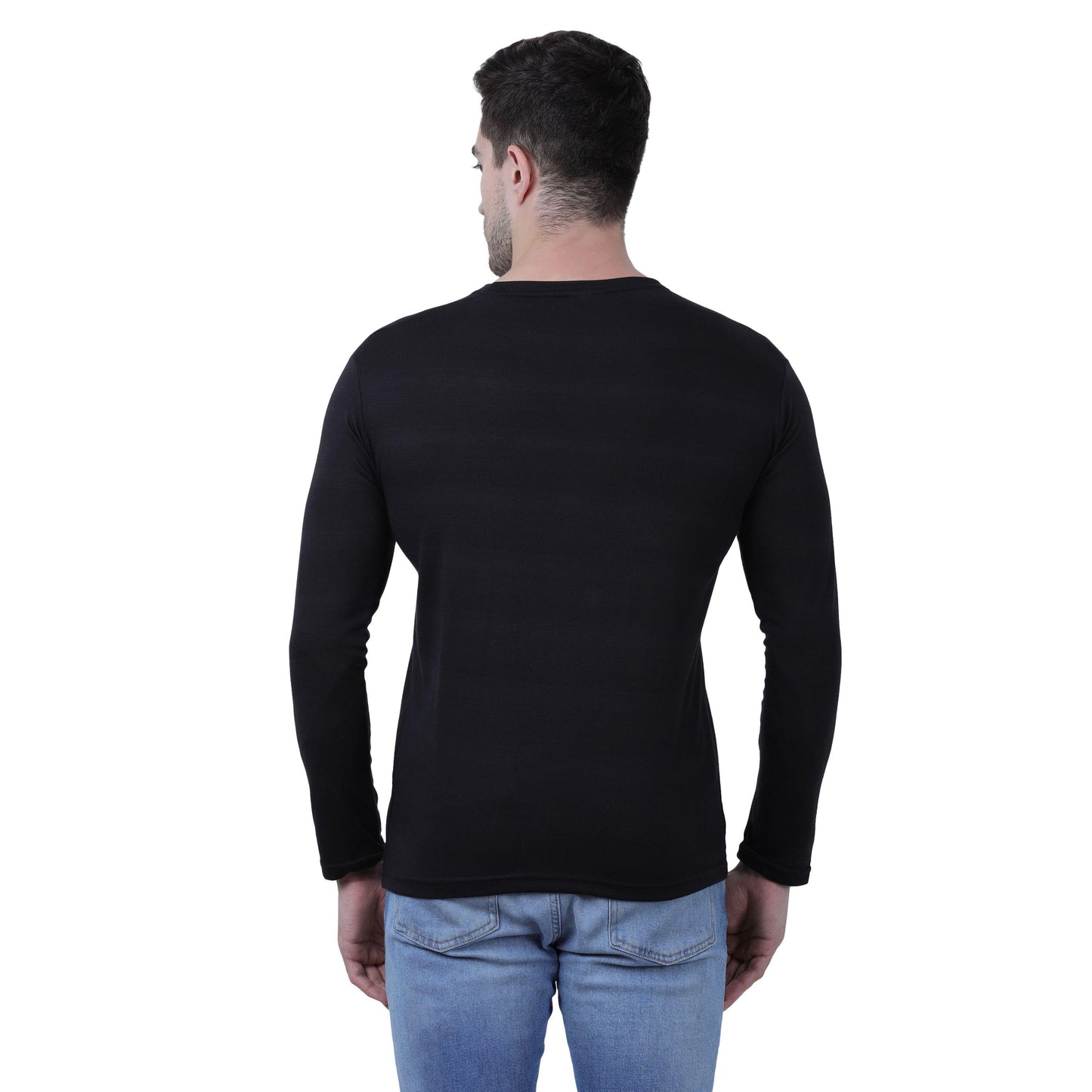 Cotton Blend Solid Full Sleeves T-Shirt